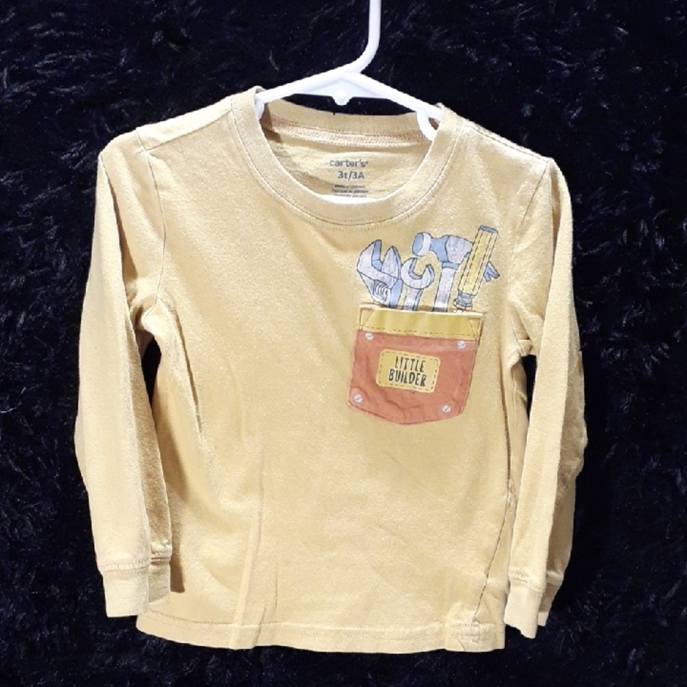 Carter's Tan Little Builder Long Sleeve Tee